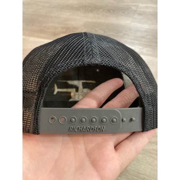 Heli‎ Team Trucker Cap Gray/Black Embroidered Helicopter Logo Adjustable - Picture 3 of 8